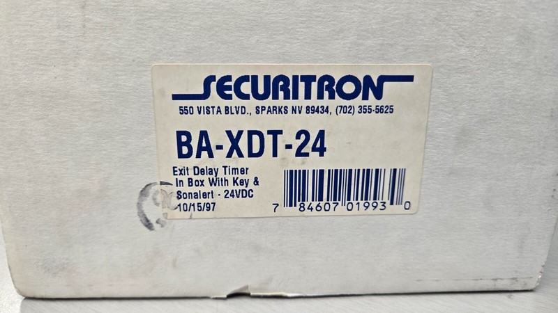 Securitron BA-XDT-12 Exit Delay Timer in Box with key and Sonalert-24vdc