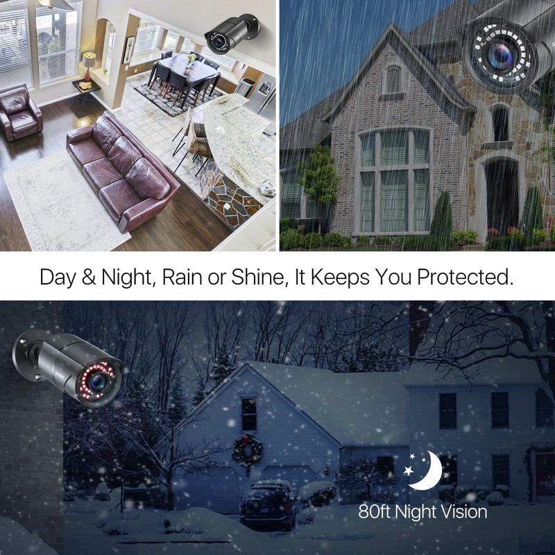 ZOSI 8CH H.265+ 5MP Lite 1080p Outdoor Security Camera SystemCCTV DVR for Home gallery
