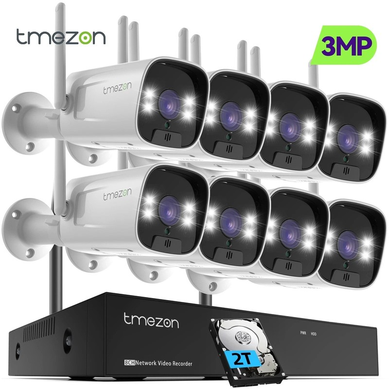 WIFI 3MP IP Security Camera System 8CH NVR Outdoor Night Vison Home Security