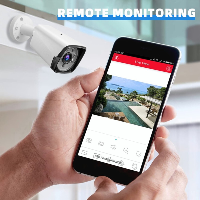 4K 5MP Lite 4CH DVR Security Camera System Kit 1080P Outdoor with Hard Drive 1TB gallery