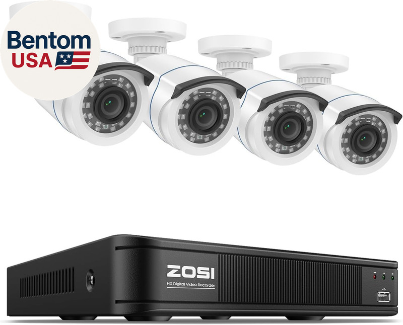 H.265+ Full 1080P Home Security Camera System with AI Human Vehicle Detection, 8