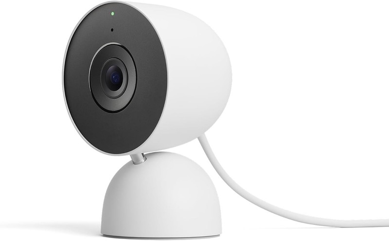 Google Nest Cam Indoor (Wired, 3rd Gen) - Security Camera with 2K Video - Snow