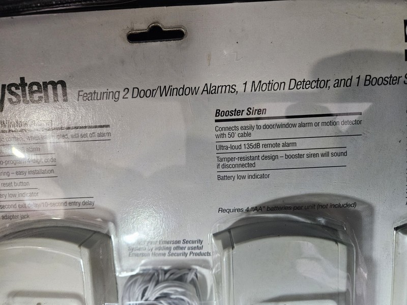 Emerson Home Security System SMA0415P 2 Alarms, Motion Detector and Siren NEW gallery