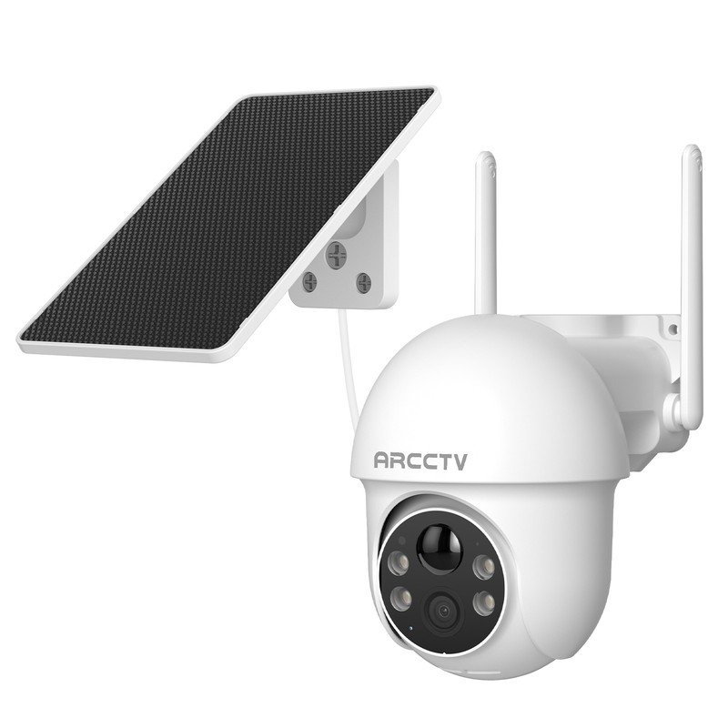 ARCCTV Solar Security Camera- 360°Pan-Tilt,Full Color Night,100%Wireless Outdoor