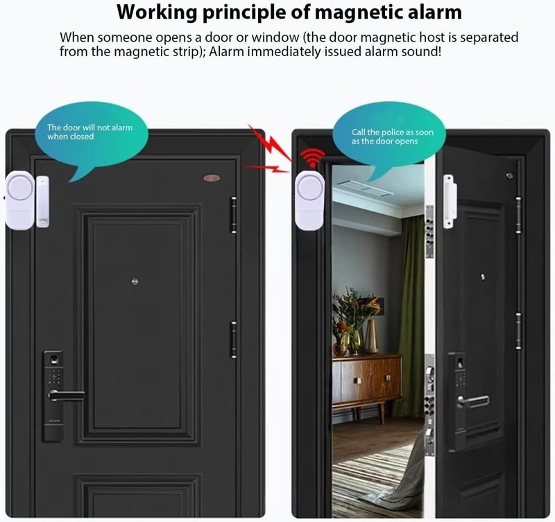 2Pcs Magnetic Sensor Home Window Door Burglar WIRELESS Security ALARM System gallery