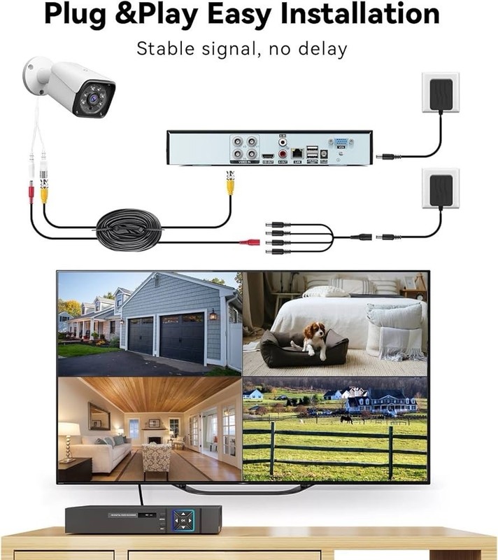 VORGUT Wired Security Camera System 4CH DVR 5MP Lite 4x3MP Cameras 500GB gallery
