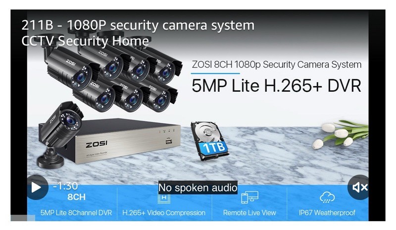 New ZOSI 8CN-211B8S-10-US 5MP Lite 8CH 1TB DVR H.265+ Security 8-Camera System gallery