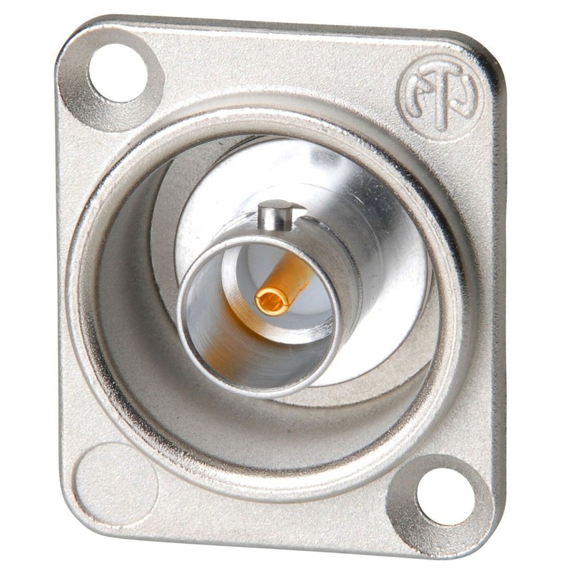 MCM (NBB75DSI) BNC D-Shape Bulkhead Isolated Solder Jack, 75ohm, Brass Connector