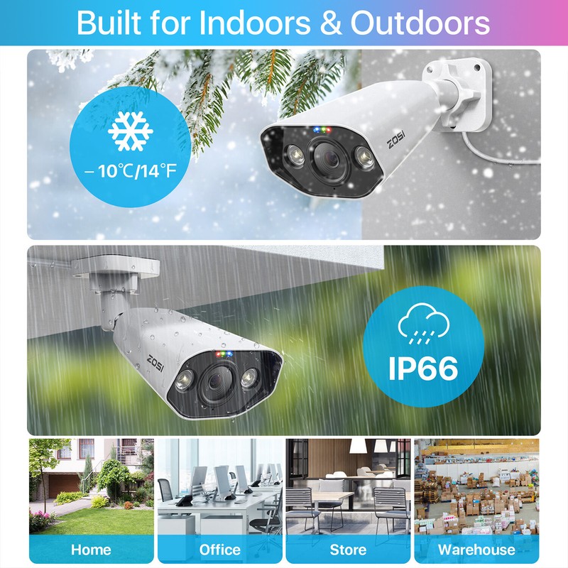 ZOSI 8CH H.265+ 4K POE NVR 5MP Security Camera System Audio AI Vehicle Detection gallery