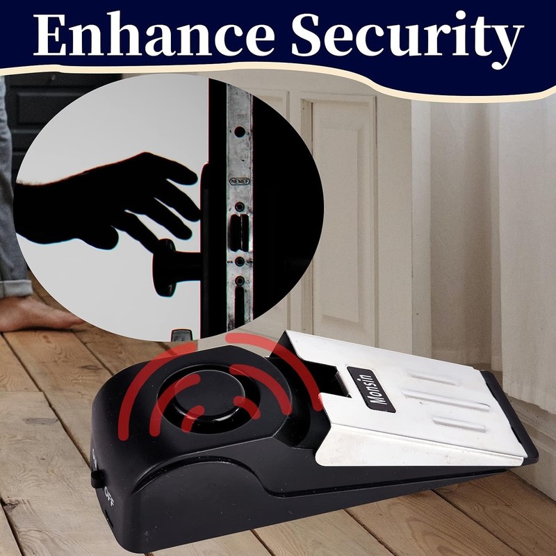Dual Function Door Stop Alarm with Adjustable Sensitivity – 120dB Loud Security gallery