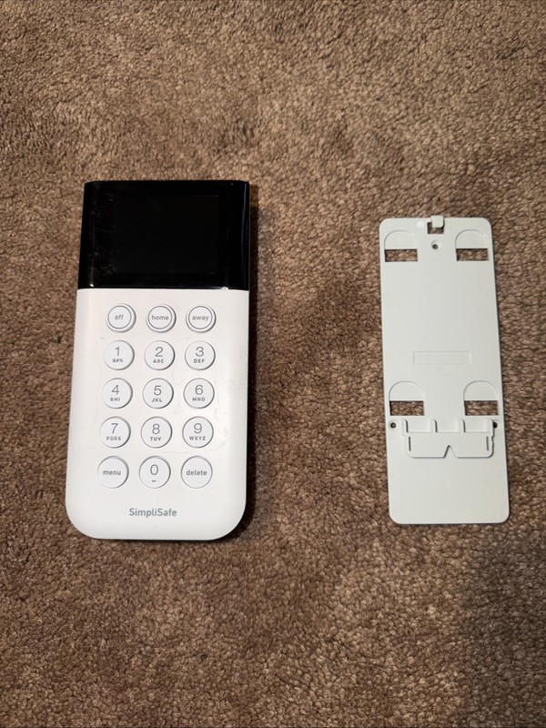 SimpliSafe Home Security System Wireless Keypad Remote White SSKP3 & Wallmount