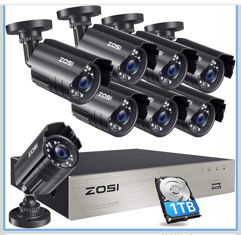 New ZOSI 8CN-211B8S-10-US 5MP Lite 8CH 1TB DVR H.265+ Security 8-Camera System gallery