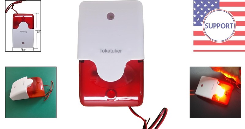 Durable DC9-12V Strobe Siren with Flashing Red Light for Effective Alarms gallery