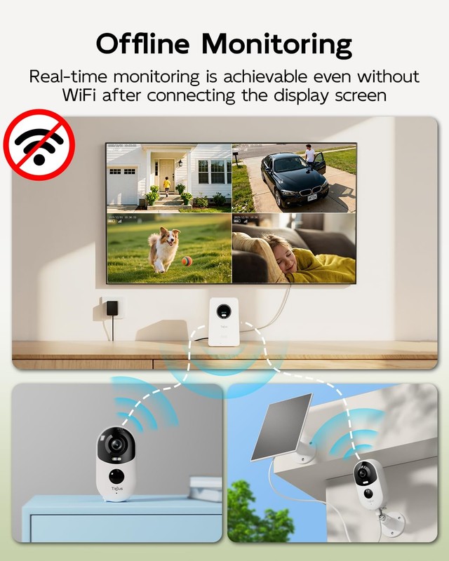 Solar Security Cameras Outdoor Wireless, 2K Home Security Camera System, Offl... gallery