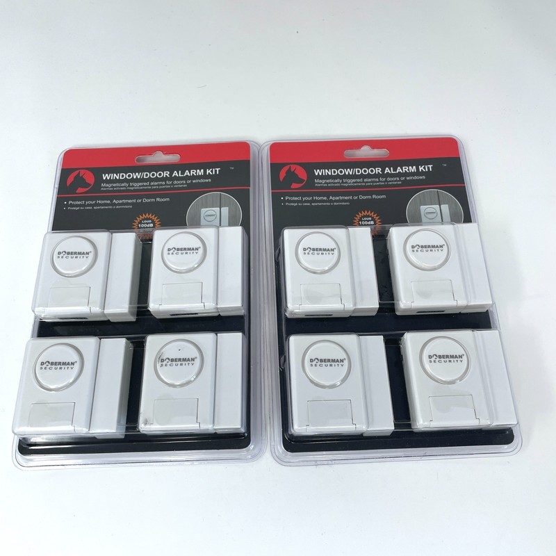 NEW Doberman Security SE-0137 Home Security Window/Door Alarm Kit White, 2 pack