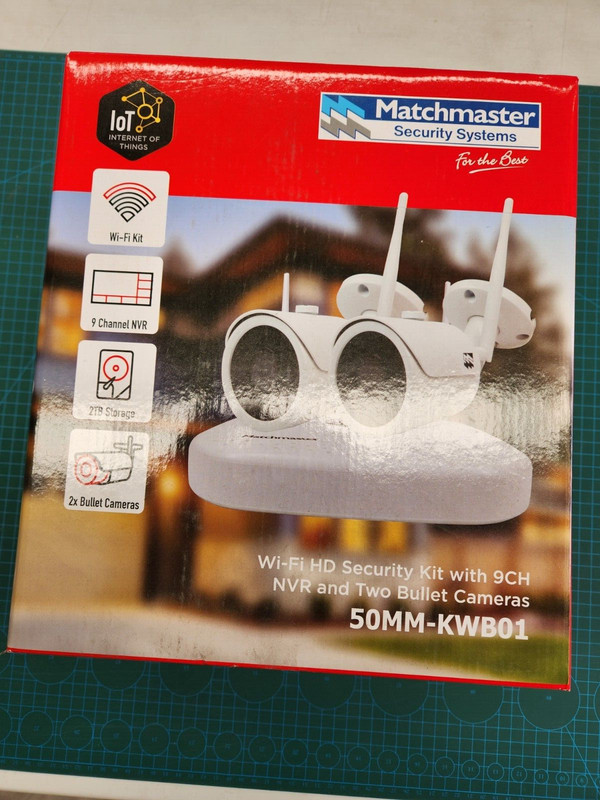 MATCHMASTER WI-FI KIT - 2TB NVR, 2 X BULLET CAMERAS, 9 CHANNEL - 50MM-KWB01