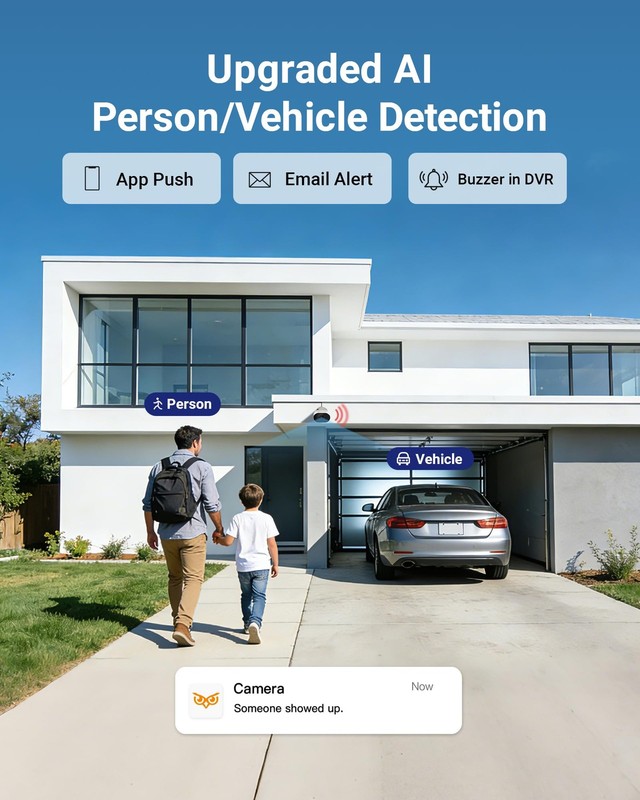 4K Security Camera System, AI Human Vehicle Detection, 4pcs 8MP Wired Indoor ... gallery