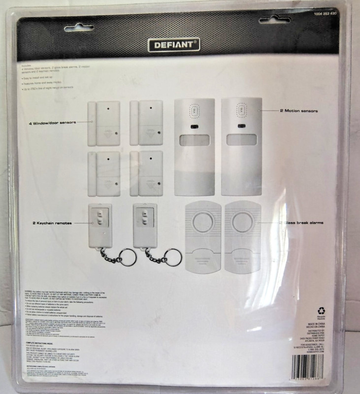 Defiant Wireless Home Security Protection System Complete 4 Door/Window 2 Motion gallery