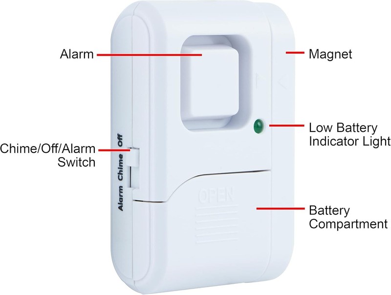 Compact Battery-Operated Window & Door Alarm 2-Pack - Affordable Security Alert gallery