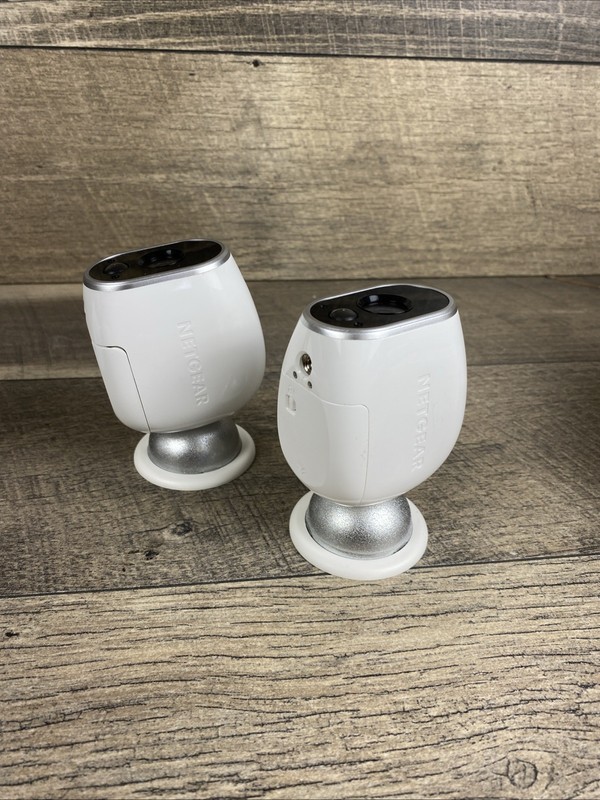 Lot of 2 NETGEAR Arlo VMC3030 Indoor/Outdoor Security Camera Only White 1080p HD