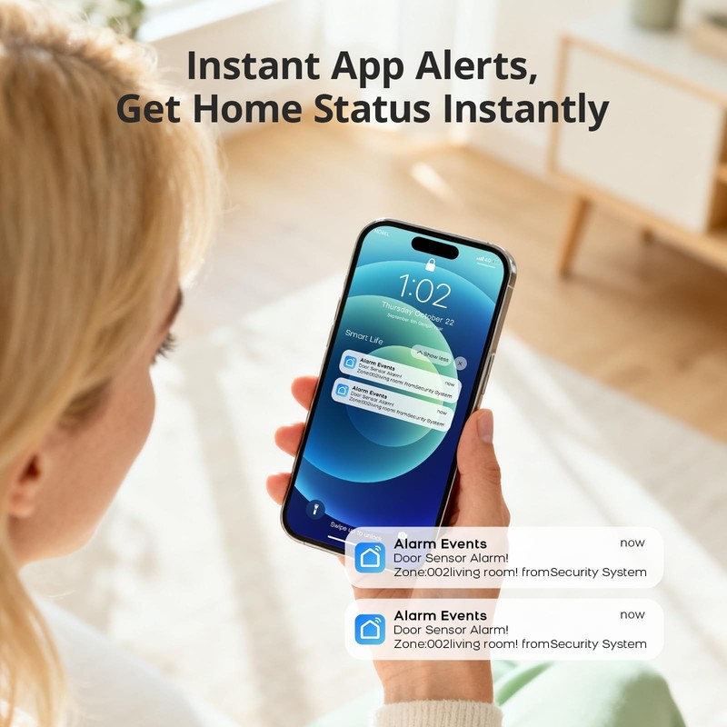 Home Security Alarm System WiFi GSM 4G, Door Sensors & Motion Detectors, No Fees gallery