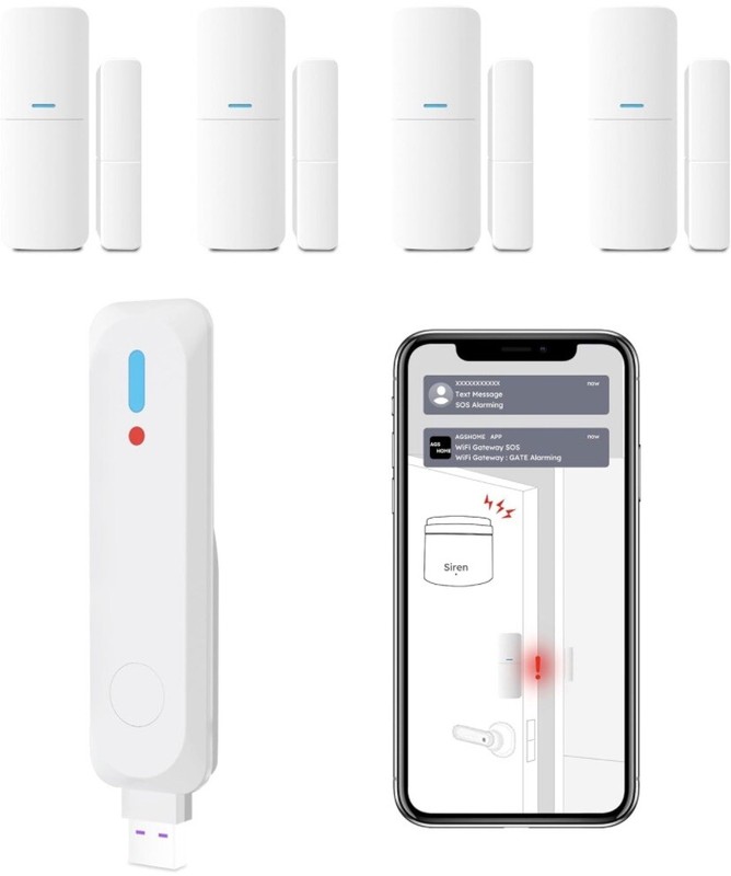 Alarm System for Home Security, Wireless Security 5-Piece kit with Wi-Fi