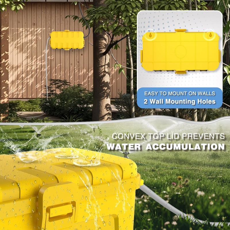 Flemoon Medium Outdoor Electrical Box (11.5x5.2x4 inch), IP54 1 Pack, Yellow gallery