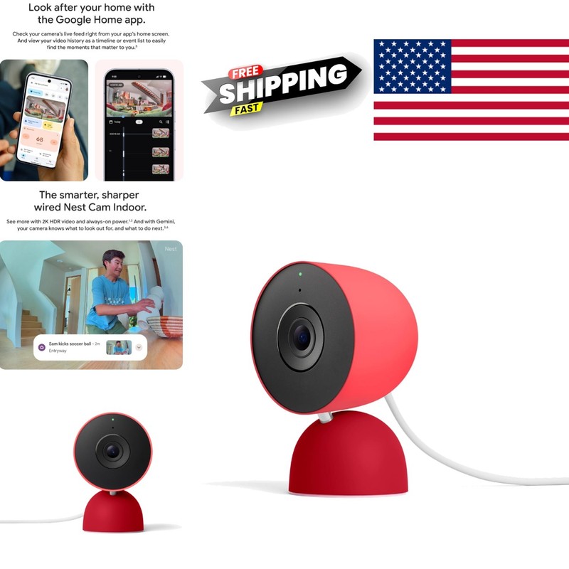 2K Resolution Indoor Security Camera with Night Vision and Two Way Communication