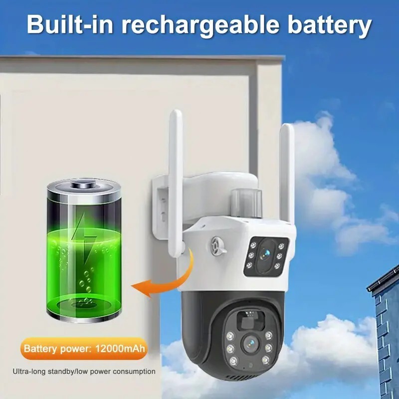 WiFi 4MP Wireless Solar Power PTZ Camera Security CCTV Surveillance Home Outdoor gallery