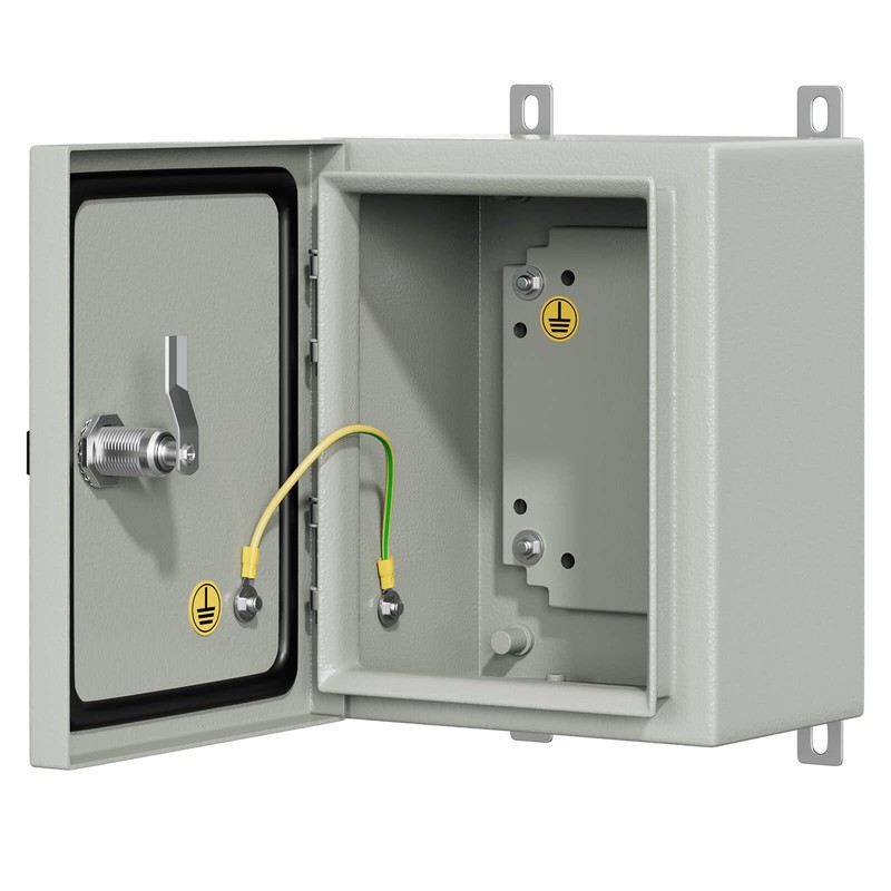 KWONONG Metal Enclosure, IP65 Waterproof Electrical Box for 10″×8″×6″, Grey