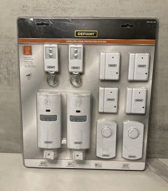 Defiant Wireless Home Security Protection System Complete 4 Door/window 2 Motion