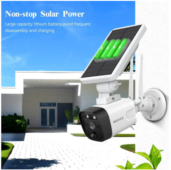 OOSSXX Wireless Security Cameras System 6 + 2pcs 2K 3.0MP solar cameras gallery