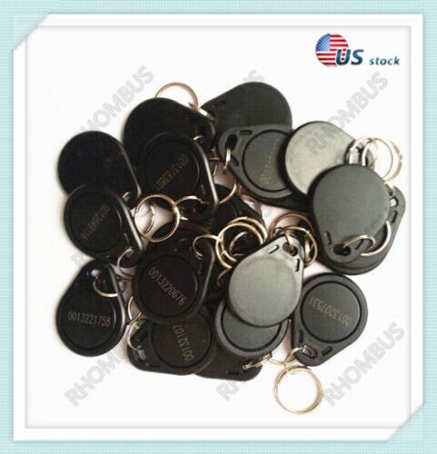 100pc EM 4100/4102 Keychains 125Khz RFID Proximity ID Card Token Tags Key Fobs/U