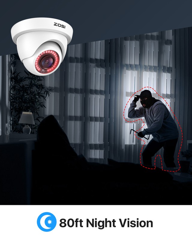 ZOSI 8CH H.265+DVR 1080P Outdoor Security Camera System CCTV IR Night Vision 1TB gallery