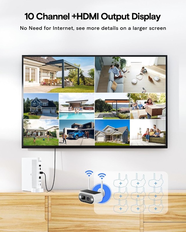 Solar Security Cameras Wireless Outdoor Home Security System 10CH NVR 4-Cameras gallery