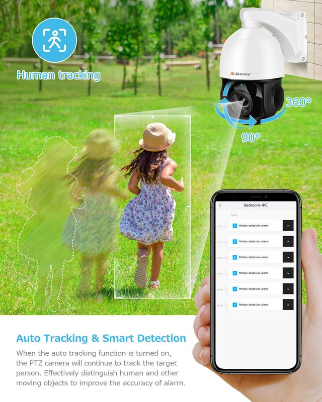 JENNOV 8MP POE Security IP Camera 2-Way Audio Recording Outdoor Human Detection gallery