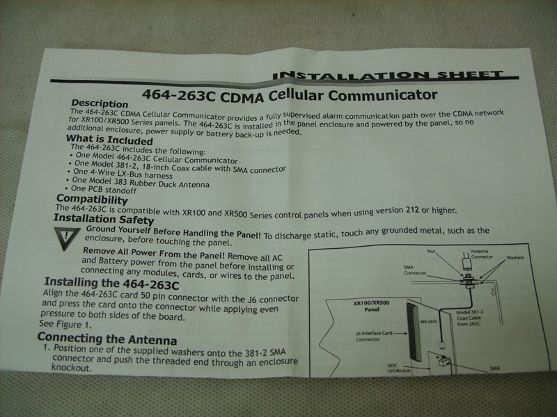 DMP 464-263C CELLULAR COMMUNICATOR/CDMA DIALER FOR XR100/XR500 ALARM PANELS gallery