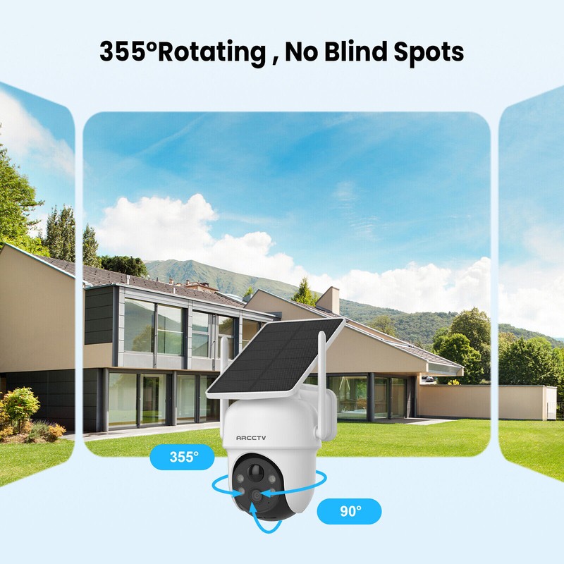 ANRAN Wireless Outdoor Security Camera System Solar Battery Powered WIFI Audio gallery