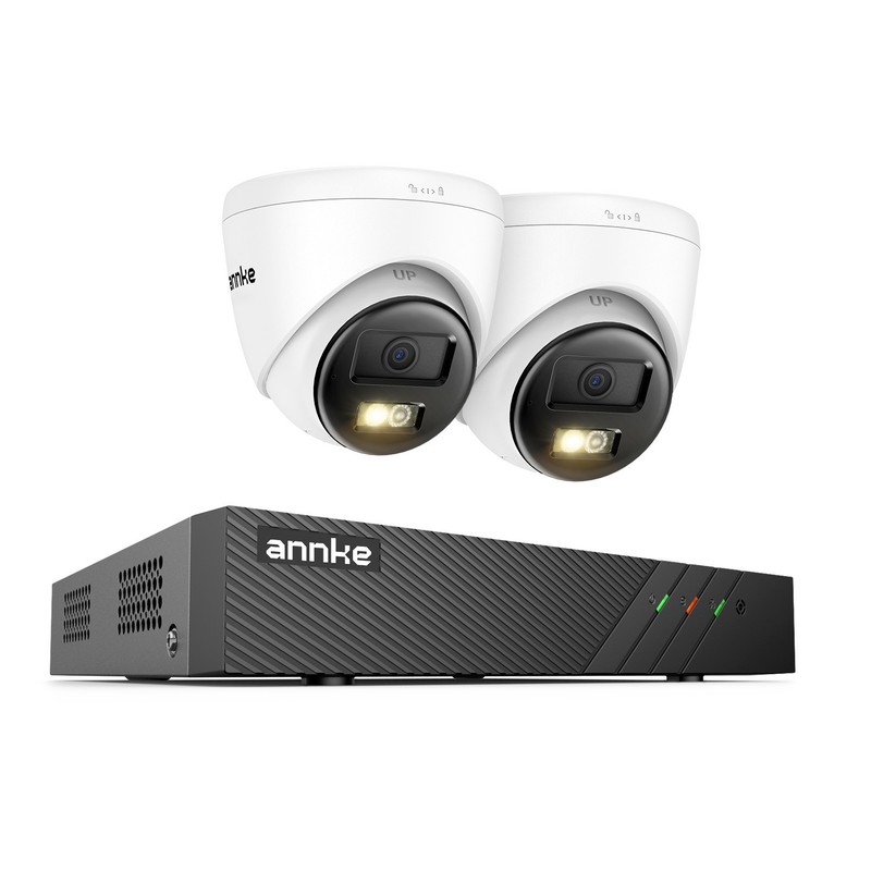 ANNKE 8CH 8MP NVR 5MP Two Way Audio PoE Security IP Camera System AI Color Night