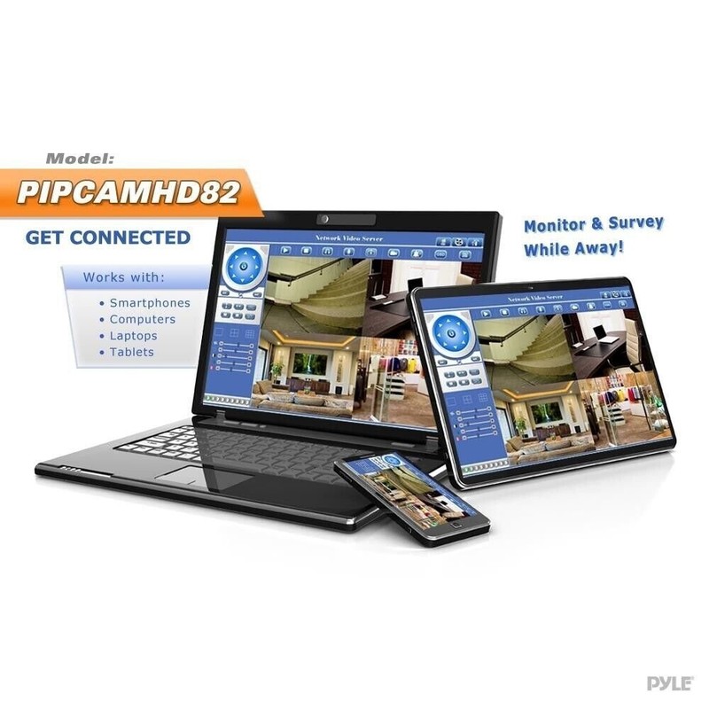 Pyle IP Cam WiFi Security Camera Full HD 1080p App Download Pan Tilt White gallery