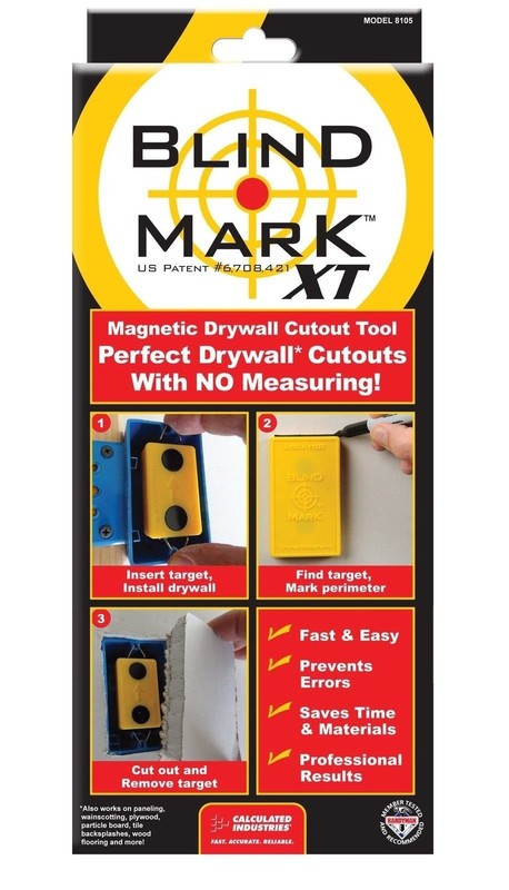 Calculated Industries 8105 Blind Mark Drywall Electrical Box 3 Targets + Case gallery