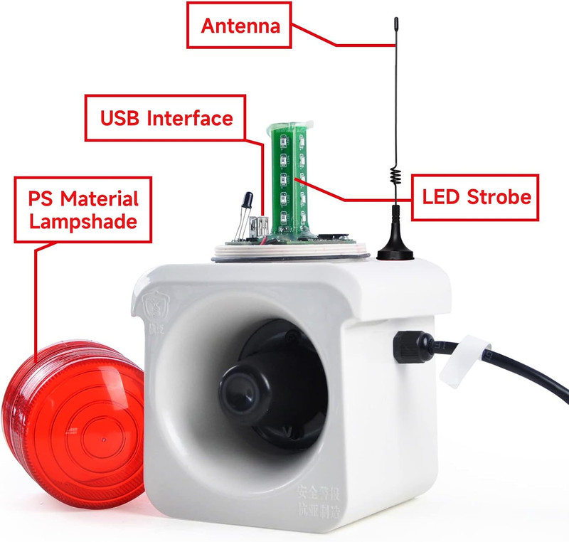YASONG SLA-800Y Wireless Remote Control Alarm Siren(2Km/1.24 Mi), LED Strobe War gallery