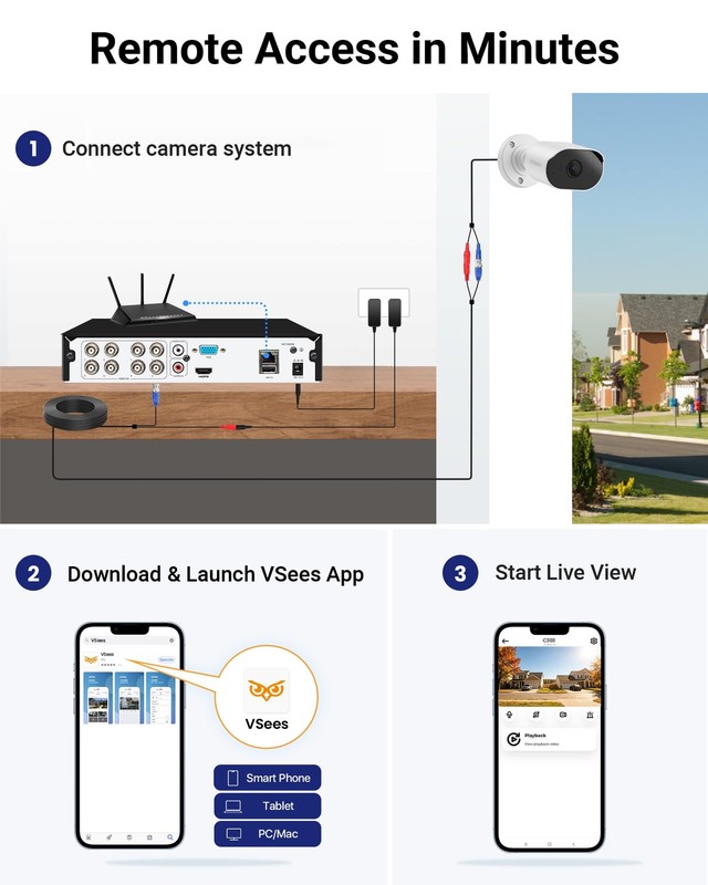4K Security Camera System, AI Human Vehicle Detection, 4pcs 8MP Wired Indoor ... gallery