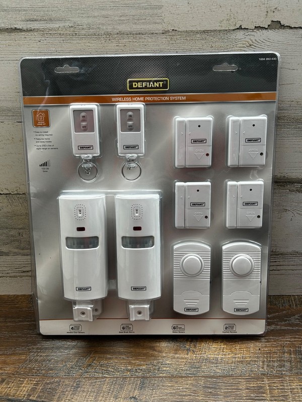 Defiant Wireless Home Security Protection System Complete 4 Door/window 2 Motion
