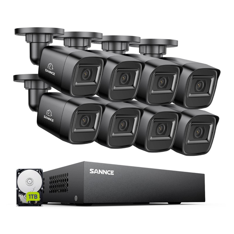 SANNCE 5in1 8CH DVR 1TB 1080P Video Security Camera System Human Detection IP67 gallery