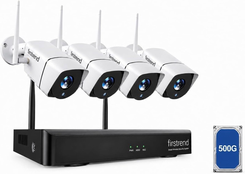 FIRSTREND WiFi Home Security Camera System 8CH NVR with 4x 1080P Camera 500G HDD
