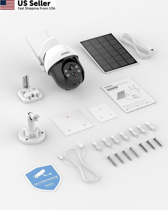 aosu 3K/5MP Solar Security Cameras System Wireless Outdoor, Battery Powered... gallery