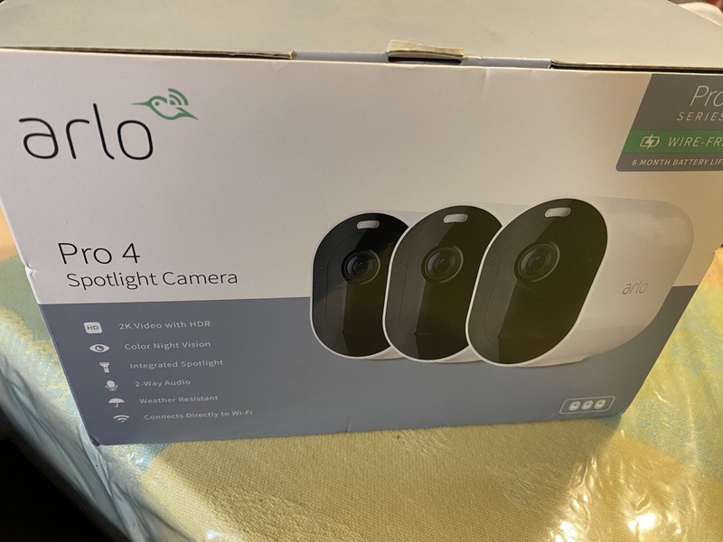 Arlo Pro 4 Spotlight Camera - White, Set of 3