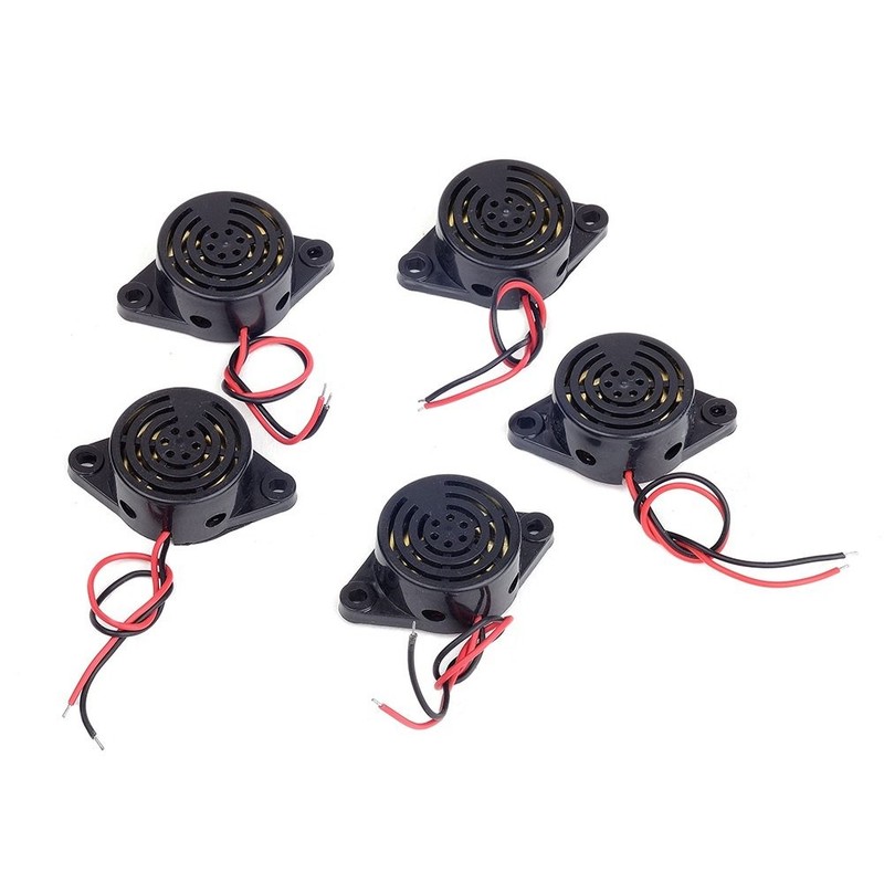 5Pcs SFM-27 DC 3-24V Electronic Buzzer Alarm Sounder Continuous Sound Black