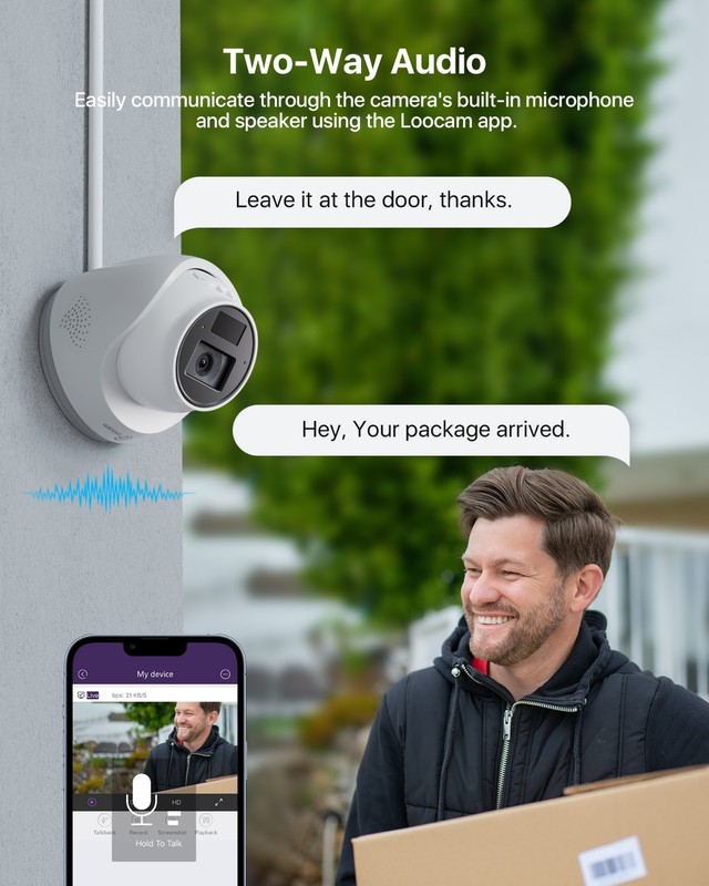 Loocam 2.5K PoE Security IP Camera System 2TB, Two-Way Audio, Person Detection gallery